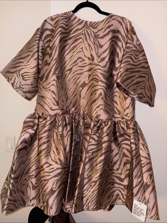 ASOS Dresses & Skirts - ASOS Pink and Gold Zebra Jacquard Mini Dress